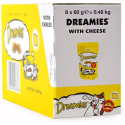 8 x 60g Dreamies Cat Treats With Cheese - Bulk Pack