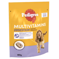 Pedigree Multivitamins Digestion, 30 Soft Chew Supplements for Dogs, 180 g, with Natural Chicken, Treats to Support Healthy D ...