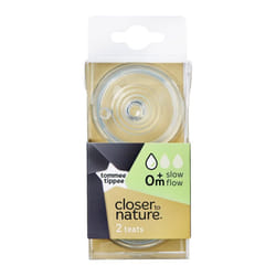 Tommee Tippee Closer to Nature Silicone Baby Bottle Teats, Slow-Flow, Pack of 2