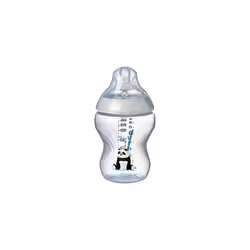 Tommee Tippee Closer to Nature Baby Bottle Anti-Colic Valve Super Soft Teat, 0+ Months, 260 ml, Pink with Decorations