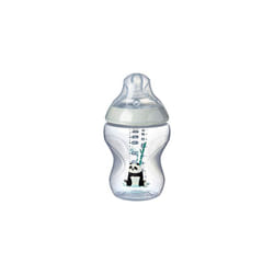 Tommee Tippee Closer to Nature Baby Bottle Anti-Colic Valve Super Soft Teat, 0+ Months, 260 ml, Pink with Decorations