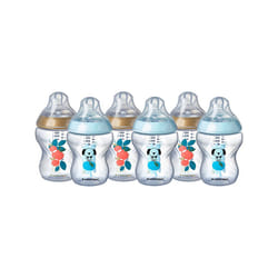 Tommee Tippee Closer to Nature Baby Bottles, 260ml, Pack of 6, Decorated