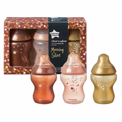 Tommee Tippee Baby Bottles 260ml Closer to Nature Morning Skies Pack of 3