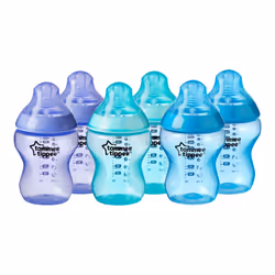 6 x Tommee Tippee Closer to Nature Baby Bottles Breast-Like Teat 260ml Blue