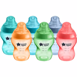 6x Tommee Tippee Fiesta Closer to Nature Baby Bottles 260ml Anti-Colic