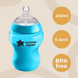 6x Tommee Tippee Fiesta Closer to Nature Baby Bottles 260ml Anti-Colic
