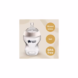 Tommee Tippee Closer to Nature Newborn Baby Bottle Starter Kit, Breast-Like Teats with Anti-Colic Valve, Mixed Sizes and Colours