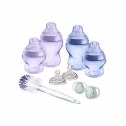 Tommee Tippee - Closer to Nature Baby Bottles - Nipple Mimicking Maternal Breast with Anti-Colic Valve - Pink