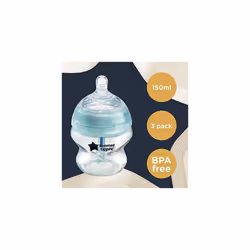 Tommee Tippee Anti-Colic Baby Bottles, Slow-Flow Breast-Like Teat and Unique Anti-Colic Venting System, 150ml, Pack of 3