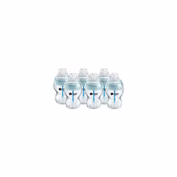 Tommee Tippee Anti-Colic Baby Bottles, Slow-Flow Breast-Like Teat and Unique Anti-Colic Venting System, 260ml, Pack of 6, Cle ...