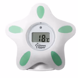 Tommee Tippee Baby Thermometer Bath & Room White Waterproof LED Warning Light