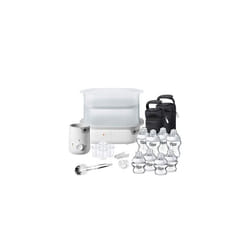 Tommee Tippee Steriliser, Warmer and 8x Bottles Complete Feeding Set, White