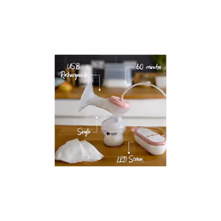 Made for Me Single Electric Breast Pump, Massaging Silicone Cup, USB Rechargeable, Quiet, Portable, Express Modes, Baby Bottle Included - Additional view 2