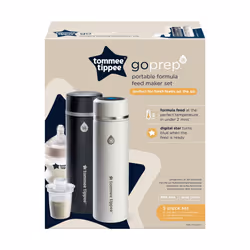 Tommee Tippee GoPrep Formula Feed Maker Set, Prepares The Perfect Formula Baby Bottle in 2 Minutes, Portable, Hot and Cool Flasks