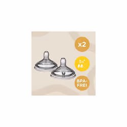 Tommee Tippee Closer to Nature Baby Bottle Teats, Breast-Like, Anti-Colic Valve, Soft Silicone, Medium Flow, 3m Plus, Pack of 2