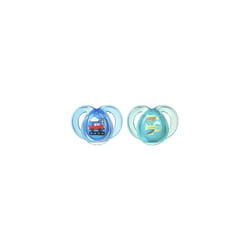 Tommee Tippee Anytime Boy Soothers 6-18m -  tommee tippee soothers 2 pack boysgirls new bpa free 618m anytime months closer nature range