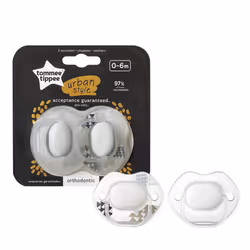 Tommee Tippee Urban Style Soother for Unisex, 0 to 6 Months, Pack of 2