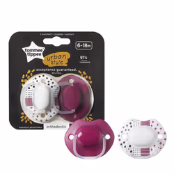 Tommee Tippee Urban Style Soother, 6 to 18 Months, Purple, Pack of 2