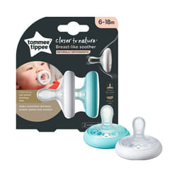 Tommee Tippee Silicone Soother Breast-Like Skin-Like Texture 6-18m Pack of 2