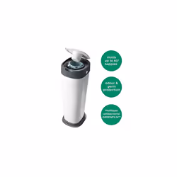 Tommee Tippee Twist and Click Sangenic XL Nappy Bin, Holds up to 60 Nappies, Eco-Friendlier System, Includes 1x Refill Cassette with Sustainably