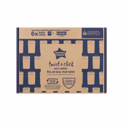 Tommee Tippee Twist and Click Advanced Nappy Bin Eco Refills Pack of 6