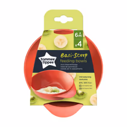 Tommee Tippee Easy Scoop Feeding Bowl Pack 4 Orange Multi Colored
