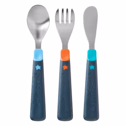 Tommee Tippee First Cutlery Set Big Kids Stainless Steel Chunky Handles 12m+