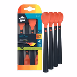 Tommee Tippee Weaning Spoons Heat Sense With Long Anti-Slip Handles 4m+ 4 Pack