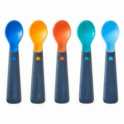 Tommee Tippee Easigrip Self-Feeding Weaning Spoons Chunky Handles 6m+ 5 Pack