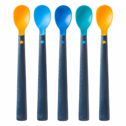 Tommee Tippee?Softee Weaning Spoons with Long Anti-Slip Handles 4m+ Pack of 5