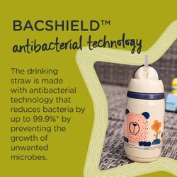 Superstar Insulated Straw Cup for Toddlers with INTELLIVALE 100% Leak and Shake-Proof Technology and BACSHIELD Antibacterial Technology, 12+, 266ml,