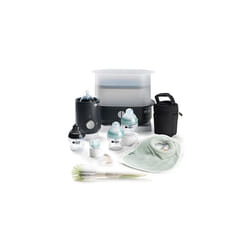 Closer to Nature Complete Feeding Set, Electric Steam Steriliser with Insulated Bottle Bag, Newborn Baby Bottles and Easiwarm Bottle Warmer, Black