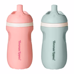 Tommee Tippee Insulated Sporty Bottle 9oz No Spill Toddler Water Bottle For 12 months + Two-Piece Valve Helps Stop Spills ...