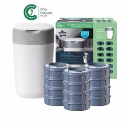 Tommee Tippee Twist and Click Advanced Nappy Bin Starter Set with 12 x Refills