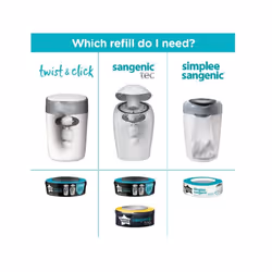 Poubelle Ã  Couches Twist & Click + 4 Recharges Tommee Tippee