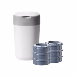 Tommee Tippee Twist and Click Advanced Nappy Bin Starter Set with 6 x Refills