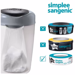 Tommee Tippee Simplee Sangenic Nappy Bin Refills, Sustainably Sourced Antibacterial GREENFILM, Pack of 6 - Additional view 4