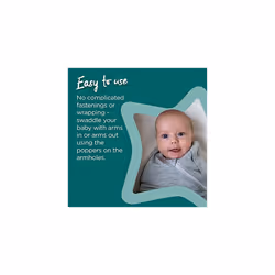 Tommeeâ¯Tippeeâ¯Baby Sleep Bag for Newborns, 0-3m, 1.0 TOG, The Originalâ¯Grobag Swaddle Bag, Hip-Healthy Design, Soft Cotton-Rich Fabric, Sky Grey