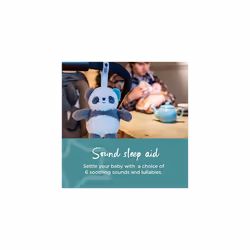 Mini Travel Sleep Aid with White Noise, CrySensor, USB-Rechargeable and Machine Washable, Pip The Panda