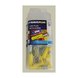 Rawlplug Universal Plug And Screw YELLOW (24 Pack)