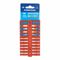 Rawlplug RAW68515 Red Uno Plugs 6mm x 28mm Card of 48