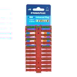 Rawlplug RAW68515 Red Uno Plugs 6mm x 28mm Card of 48