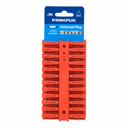 Rawlplug RAW68520 Red Uno Plugs 6mm x 28mm Card of 96