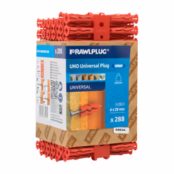Rawlplug RAW68525 Red Uno Plugs 6mm x 28mm Pack of 288