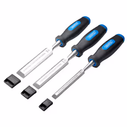 Draper 3PC CHISEL SET 31306 31306 Soft Grip Bevel Edge Wood Chisel Set (3 Piece)
