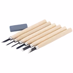 Wood Carving Set with Sharpening Stone (7 Piece)