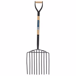 10 Prong Potato Fork with Wood Shaft and MYD Handle