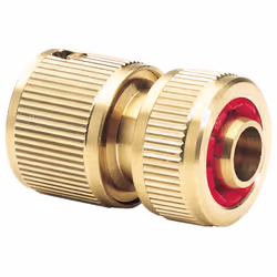 Brass Hose Connector with Water Stop, 1/2""