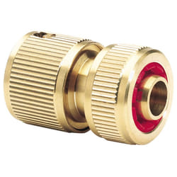 Brass Hose Connector with Water Stop, 1/2""