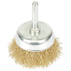 Brassed Steel Crimped Wire Cup Brush, 50mm